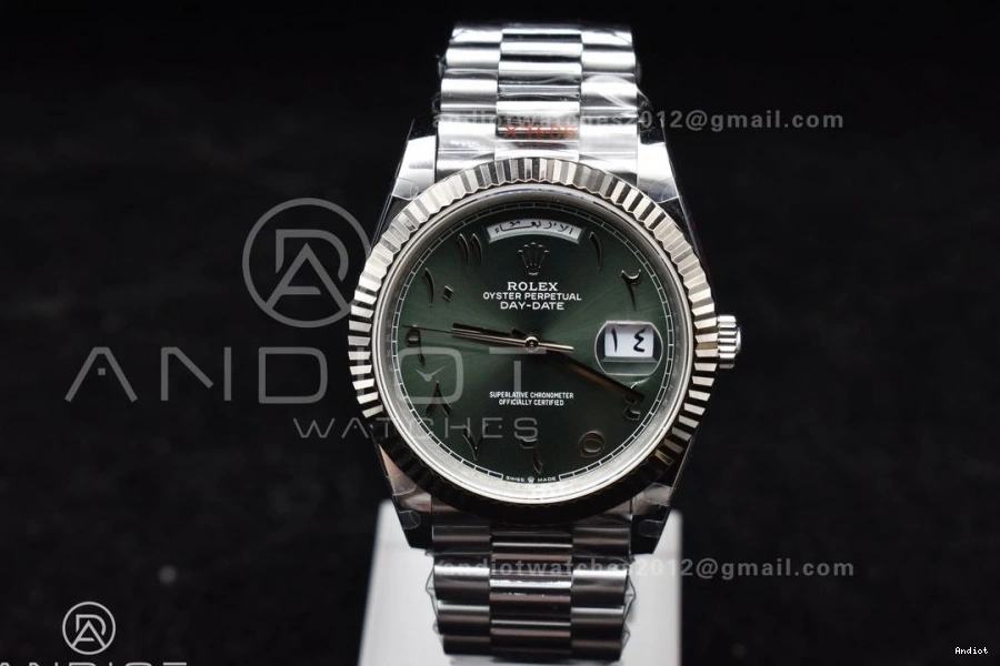 Arabic Steel 40 JDF Weight) Dial V3 Bracelet VR3255 on Green (Gain DayDate SS President 904L 0315